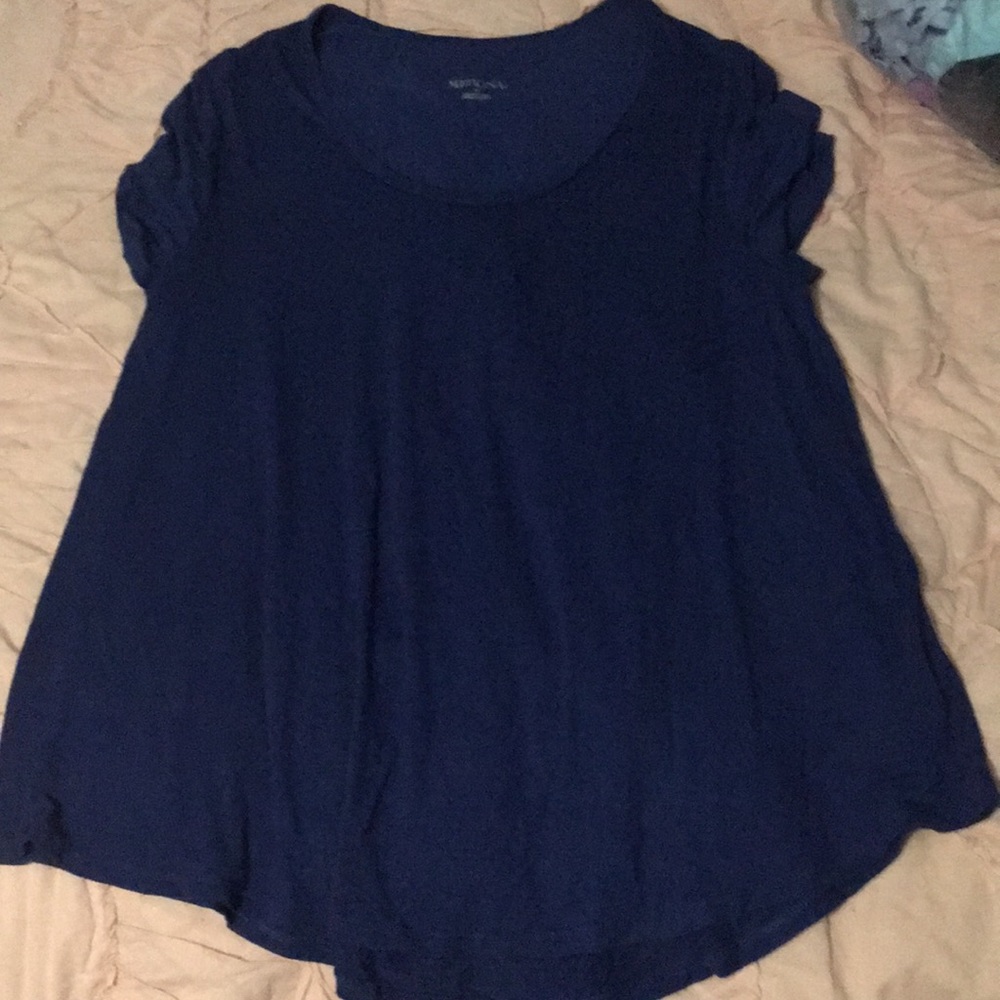 Target Navy Blue flowy short sleeved shirt